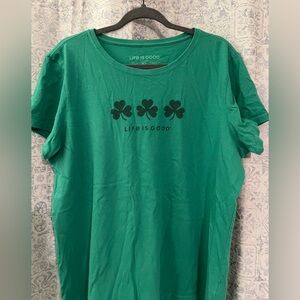 Life is Good, shamrock T. Size XL